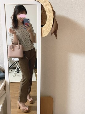 「SONA（ソナ）のアイテム（スラックス）」を使った、みじゅさん（レディース・160cm）の夏コーディネート