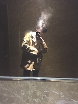「ZARA（ザラ）のアイテム（ピーコート）」を使った、九言さん（メンズ・177cm）の春コーディネート