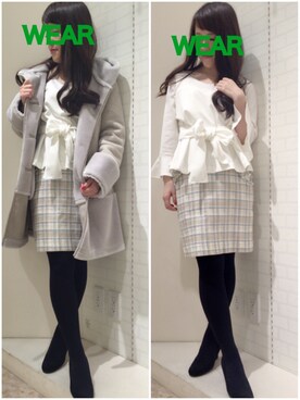 「willselection」｜「アイテム（ムートンコート）」を使った、Appp1uさん（レディース・150cm）の冬コーディネート