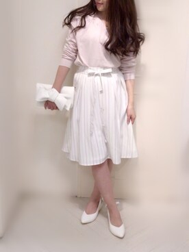 「WILLSELECTION（ウィルセレクション）のアイテム（スカート、ピンク系）」を使った、Appp1uさん（レディース）の春コーディネート