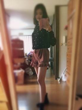 「RETRO GIRL（レトロガール）のアイテム（その他パンツ、ブラウン系）」を使った、ももかさん（レディース・173cm）の春コーディネート