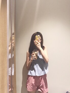 「URBAN RESEARCH（アーバンリサーチ）のアイテム（チューブトップ）」を使った、TooThさん（レディース・170cm）の夏コーディネート