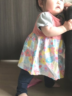 「つかまり立ち」｜ゆいたろうさん（キッズ・70cm）の春コーディネート