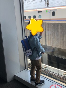 「新幹線好き」｜YUさん（キッズ・110cm）の冬コーディネート