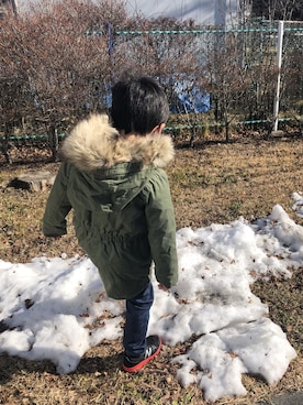 「GAP（ギャップ）のアイテム（モッズコート）」を使った、YUさん（キッズ・110cm）の冬コーディネート