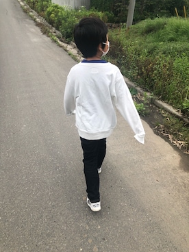 「DIESEL（ディーゼル）のアイテム（Tシャツ/カットソー）」を使った、YUさん（キッズ・121cm）の春コーディネート