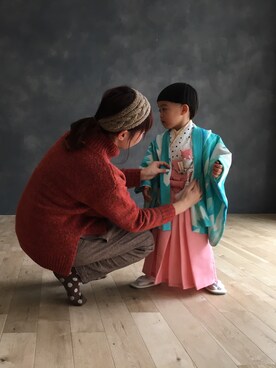 「アイテム（浴衣）」を使った、HALCHIさん（キッズ・90cm）の冬コーディネート