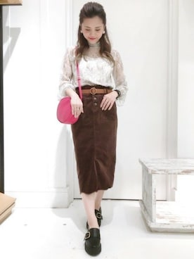 「サークルバッグ」｜「アイテム（その他シューズ）」を使った、sachiさん（レディース・154cm）の秋コーディネート