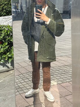 「アイテム（ボディバッグ/ウエストポーチ、シルバー系）」を使った、abewangさん（メンズ・174cm）の夏コーディネート