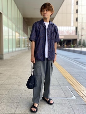 「☆柄シャツ」｜tsujimoto_kさん（メンズ・169cm）の夏コーディネート