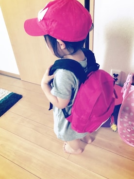 「アイテム（ドレス、グレー系）」を使った、reinayakaさん（キッズ・80cm）の夏コーディネート