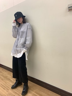 「JEANASIS（ジーナシス）のシャツテイルBIGロンT/826709（Tシャツ/カットソー）」を使った、m.Kさん（レディース・164cm）の冬コーディネート