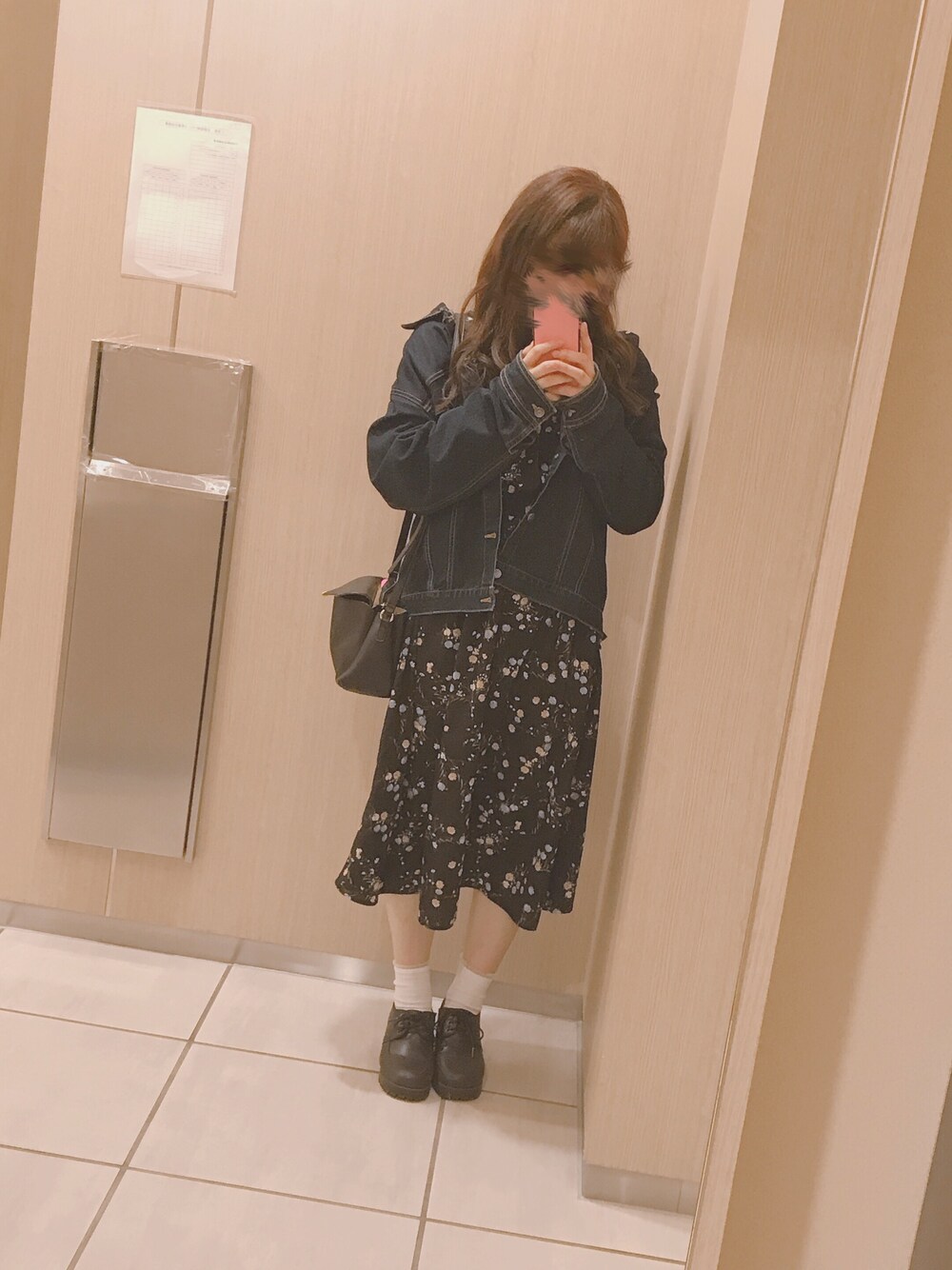 「お花見、お花見コーデ、平成最後のWEARISTAセンバツ、おしゃれさんと繋がりたい、プチプラ、GU、フォロー返します」｜「しまむらのアイテム（デニムジャケット、ブルー系）」を使った、yuiさん（レディース・154cm）の春コーディネートの1枚目の写真