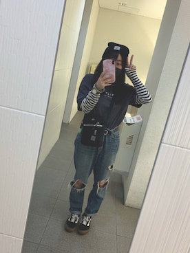 「ラブアンドピース2020」｜「アイテム（ニットキャップ/ビーニー）」を使った、yuiさん（レディース・154cm）の秋コーディネート