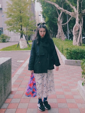 「plain-me（プレインミー）のアイテム（レッグウェア）」を使った、Zoey 池👾さん（レディース・163cm）の秋コーディネート