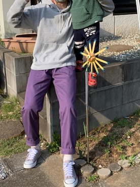 「ムラサキコーデ」｜zwzw77さん（メンズ・70cm）の夏コーディネート