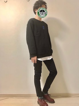 「靴下チラ見せ」｜「アイテム（ブーツ）」を使った、ハレさん（メンズ・165cm）の秋コーディネート