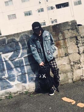 「Harriss（ハリス）のアイテム」を使った、KOAcNさん（メンズ・171cm）の冬コーディネート