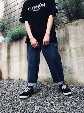 「RAGEBLUE（レイジブルー）のアイテム（パンツ、ブルー系）」を使った、KOAcNさん（メンズ・170cm）の春コーディネート