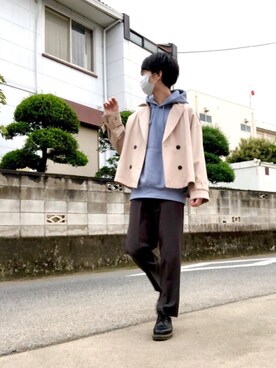 「GU（ジーユー）のアイテム（トレンチコート）」を使った、kenさん（メンズ・175cm）の秋コーディネート