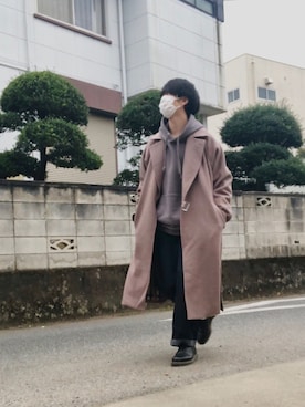 「shiki tokyo（シキトウキョウ）のアイテム（トレンチコート）」を使った、kenさん（メンズ・175cm）の秋コーディネート