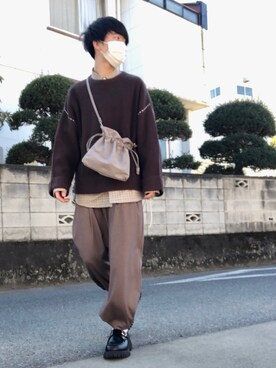 「RAGEBLUE（レイジブルー）のアイテム（ショルダーバッグ）」を使った、kenさん（メンズ・175cm）の冬コーディネート