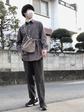 「RAGEBLUE（レイジブルー）のアイテム（ショルダーバッグ）」を使った、kenさん（メンズ・175cm）の冬コーディネート