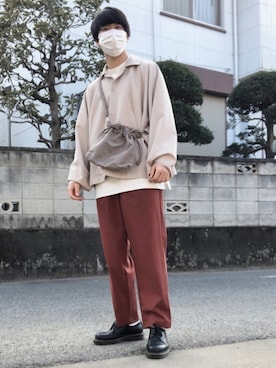 「RAGEBLUE（レイジブルー）のアイテム（ショルダーバッグ）」を使った、kenさん（メンズ・175cm）の春コーディネート