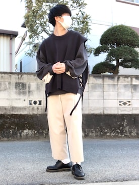 「shiki tokyo（シキトウキョウ）のアイテム（スウェット）」を使った、kenさん（メンズ・175cm）の春コーディネート