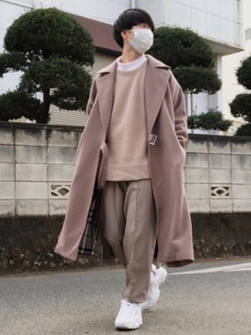 「shiki tokyo（シキトウキョウ）のアイテム（トレンチコート）」を使った、kenさん（メンズ・175cm）の冬コーディネート