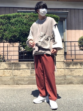 「shiki tokyo（シキトウキョウ）のアイテム（スウェット）」を使った、kenさん（メンズ・175cm）の春コーディネート