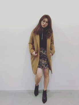 「新作」｜「アイテム（ダッフルコート）」を使った、Harukaさん（レディース・159cm）の秋コーディネート