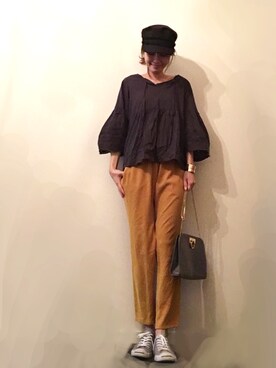 「PINCEAU（パンソー）のアイテム」を使った、malieさん（レディース・167cm）の春コーディネート