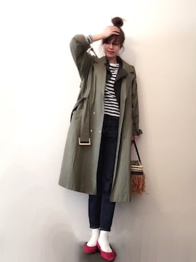 「ADAM ET ROPE'（アダムエロペ）のアイテム（ライダースジャケット）」を使った、malieさん（レディース・167cm）の春コーディネート