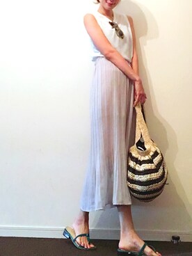 「グリーンサンダル」｜malieさん（レディース・167cm）の夏コーディネート