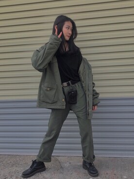 「5（ファイブ）のアイテム（パンツ）」を使った、🥶さん（レディース・167cm）の春コーディネート