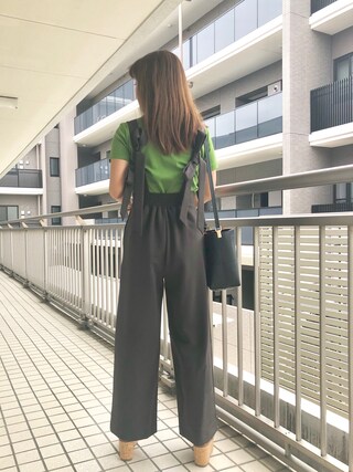 Ameri（アメリ）の「BACK RIBBON ROMPERS（サロペット/オーバーオール