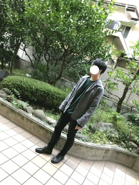 「ダークグリーン」｜「アイテム（ブルゾン）」を使った、マッシュさん（メンズ・174cm）の秋コーディネート