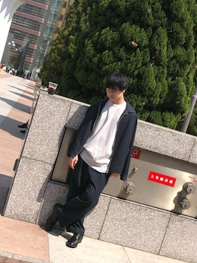 「MONO-MART（モノマート）のアイテム（その他アウター）」を使った、マッシュさん（メンズ・174cm）の春コーディネート