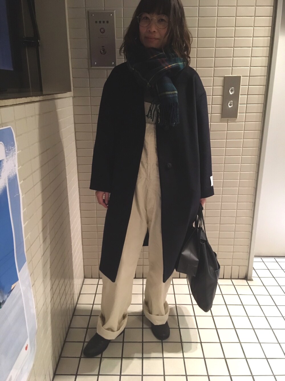 「新年会」｜「JOURNAL STANDARD LUXEのアイテム（オールインワン・サロペット、ホワイト系）」を使った、さささん（レディース・164cm）の冬コーディネートの1枚目の写真