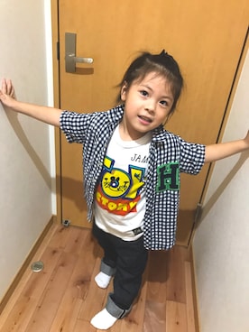 「JAM（ジャム）のアイテム」を使った、arinko★★★★さん（キッズ・100cm）の秋コーディネート