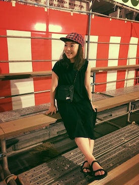 「祭り」｜「アイテム（キャップ）」を使った、sachikidさん（レディース・155cm）の夏コーディネート