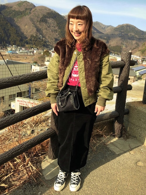 719573 マカフィー MACPHEE ナイロンファーコンビ ノーカラー ブルゾン リバーシブル ブラック 黒 36サイズ MACPHEE（マカフィー）の「ナイロンファーコンビ ノーカラーブルゾン