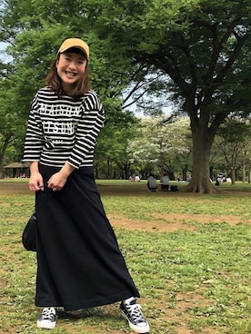 「FRAMeWORK（フレームワーク）のアイテム（帽子）」を使った、sachikidさん（レディース・155cm）の春コーディネート