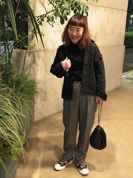 「セントジェームス」｜「アイテム（デニムジャケット）」を使った、sachikidさん（レディース・155cm）の秋コーディネート