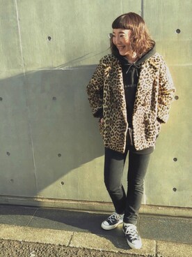 「CLANE（クラネ）のアイテム（パーカー）」を使った、sachikidさん（レディース・155cm）の冬コーディネート