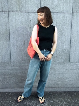 「holiday」｜「アイテム（ビーチサンダル）」を使った、sachikidさん（レディース・155cm）の夏コーディネート