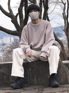 「アイテム（スウェット）」を使った、gassyさん（メンズ・166cm・10代）の冬コーディネート