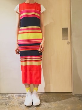 「ノースリーブニット」｜m i d o r iさん（レディース・164cm）の春コーディネート