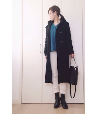 「Lui Chantant（ルイシャンタン）のアイテム」を使った、トモリB♭さん（レディース・156cm）の冬コーディネート